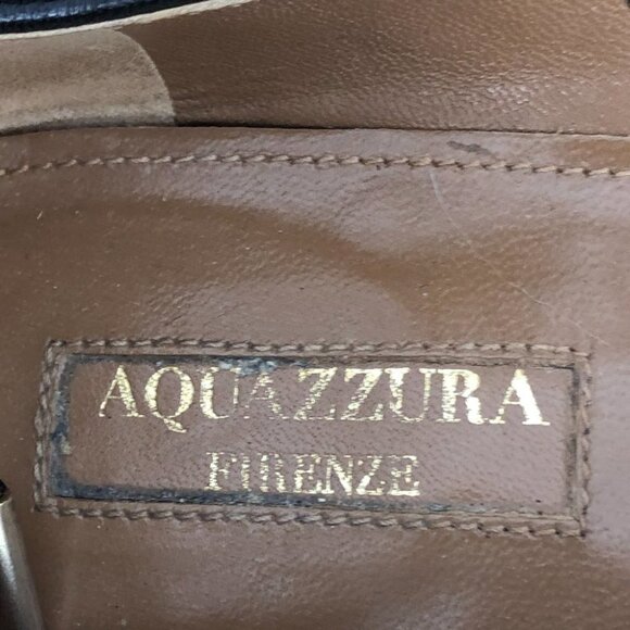 AQUAZZURA Christy Leopard-print Calf Hair Point-toe ankle wrap Flats 37.5 - Picture 7 of 16